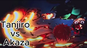 Tanjiro vs Akaza: замок бесконечности