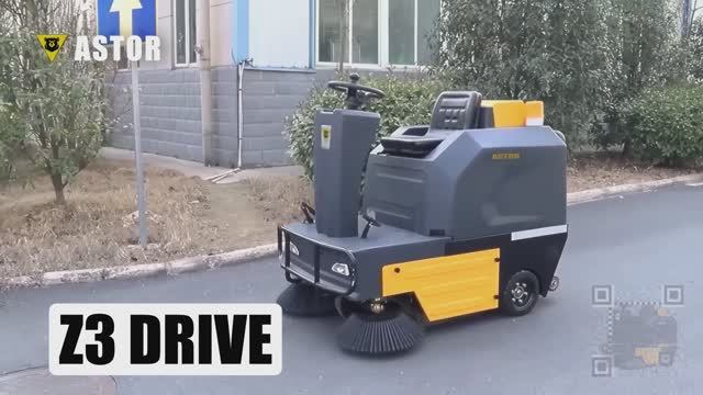 Аккумуляторная подметальная машина с местом для оператора ASTOR Z3 Drive | Бак для мусора 80 л