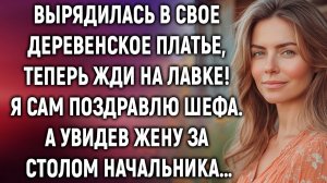Вырядилась в свое деревенское платье, теперь жди на лавке! Я сам поздравлю шефа. А увидев жену…