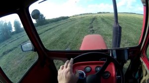 Наконец-то это удалось. Сгрёб и запрессовал в минирулоны сено из клевера.