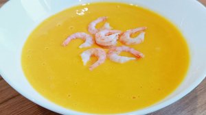 ТЫКВЕННЫЙ СУП с креветками на овощном бульоне