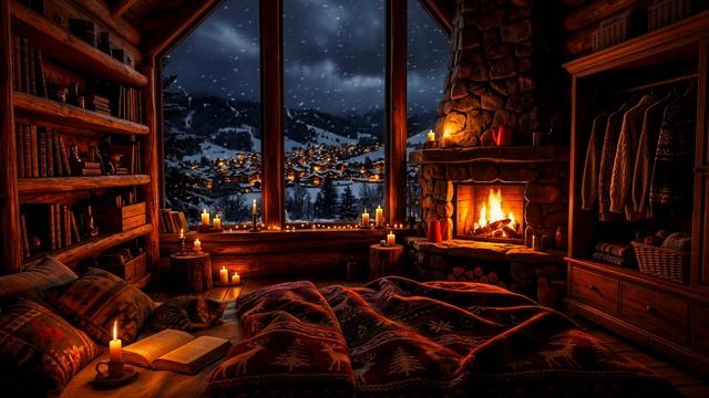Камин и Вьюга. Звуки Уютной Зимы для Сна, Отдыха и Медитации