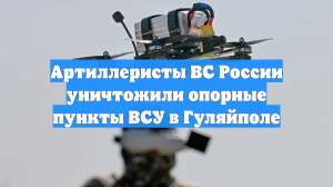 Артиллеристы ВС России уничтожили опорные пункты ВСУ в Гуляйполе