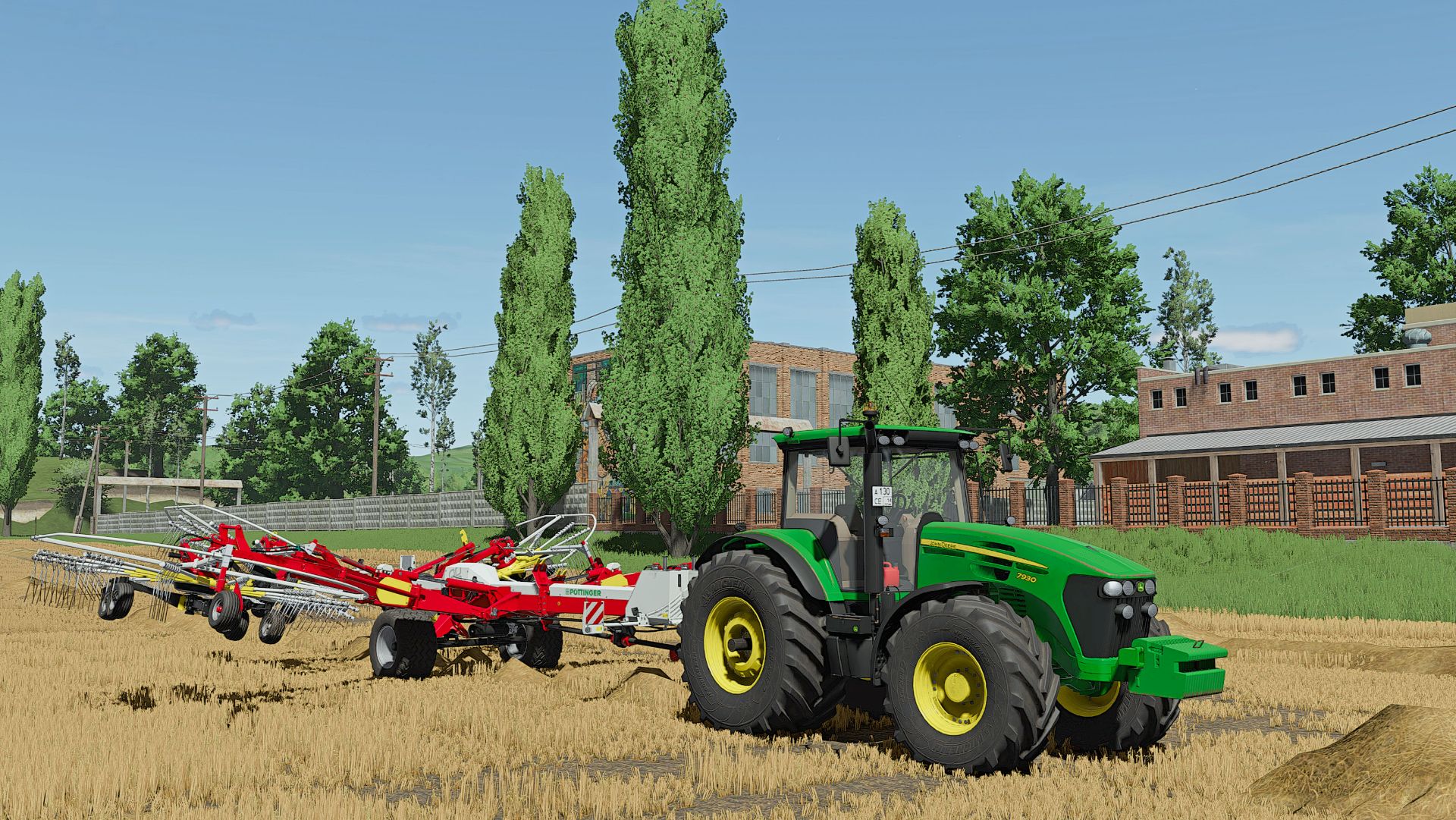 Валкование соломы John Deere 7930 FS25 Сосновка