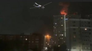 Появились кадры атаки БПЛА на Рязань. Атакован жилой дом. 06.12.2025