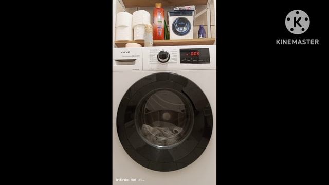 быстрая 15' 30°С 800об/мин доп.полоск. стирка кимоно на dexp. финальная часть 3. не отжала!!!!!