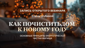 Как очистить дом к Новому году? Открытый вебинар Елены Шубиной. Академия Пробужденной Силы