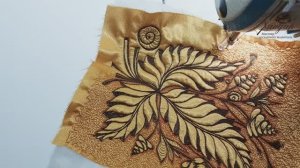 Стегаем деталь для косметички на свободном ходу машинки (СХМС)...