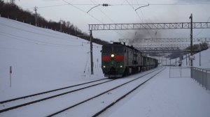 Тепловоз 2ТЭ10М-3541 на подъёме с подгоревшей секцией. Звук 10Д100.