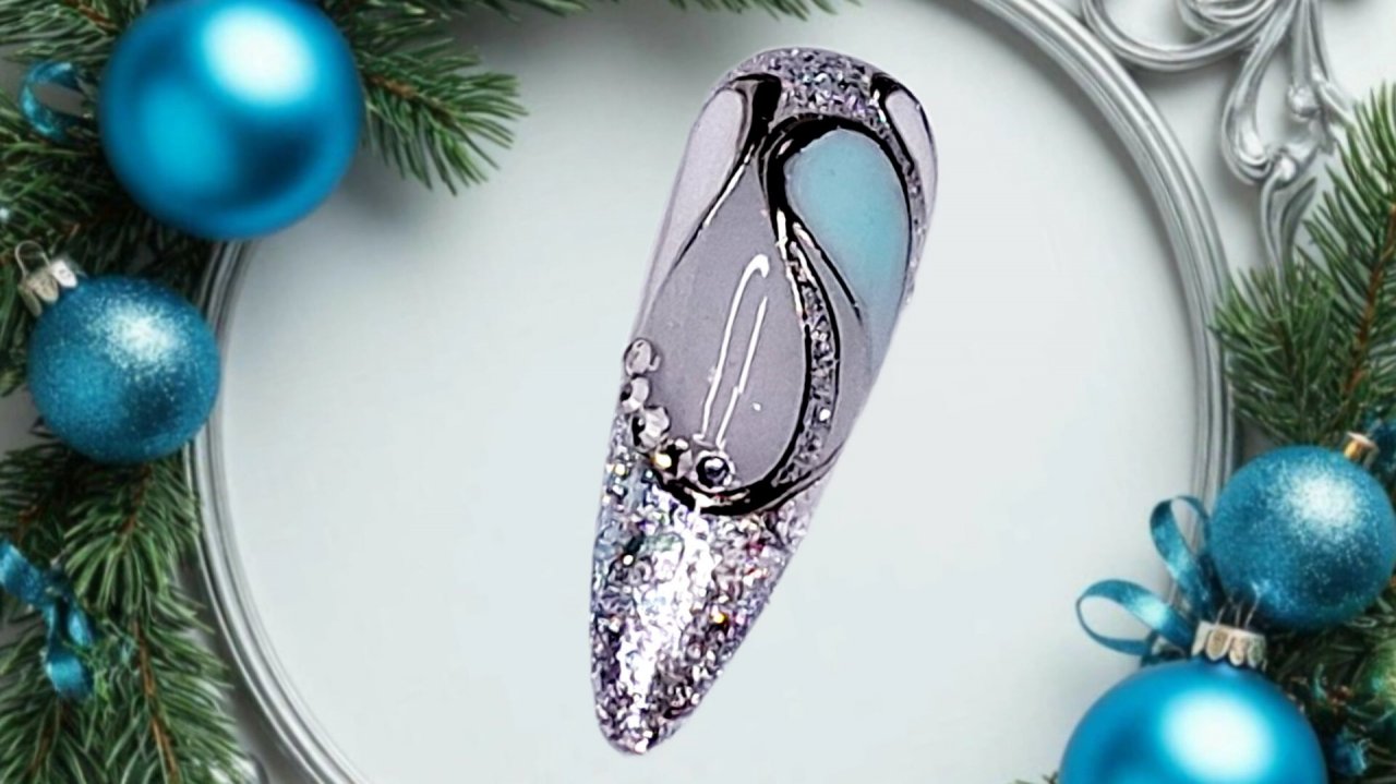 Шикарный новогодний нейл-арт 2026. МК смотреть онлайн