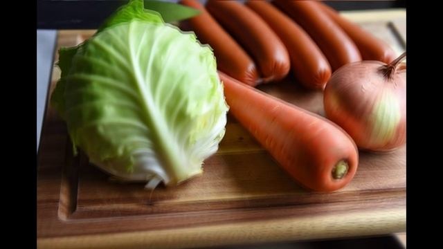 УЖИН // КАПУСТА с сосисками и сыром // Блогер Альбатрос, Анапа