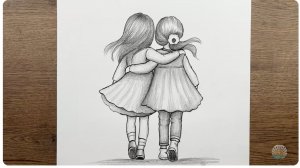 Как нарисовать двух подруг - Как сделать простые рисунки карандашом шаг за шагом