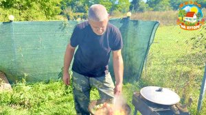 Казан-мангал в последние теплые дни на хуторе, готовим утку с овощами.