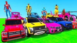 ЧЕЛОВЕК-ПАУК Супер Гонки на машинах по бездорожью в горах! СУПЕРГЕРОИ Гонка на джипах-внедорожниках!