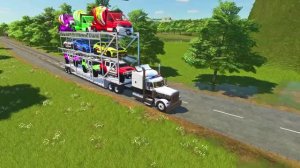 Мультфильмы про транспорт для малышей: грузовики транспортируют другие машинки.