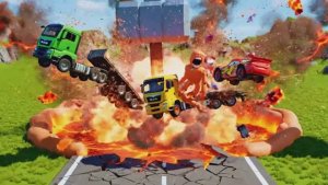 Смешной мультфильм: машинки в приколах на дороге.