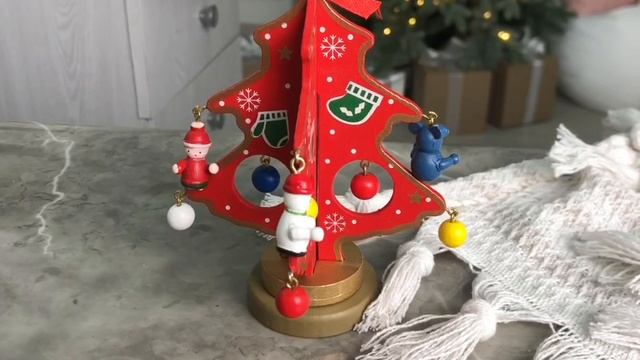 Сувенирная ёлочка ФАННИ с бантиком, дерево, красная, 16 см, 5512R