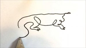 Самый быстрый способ, как одной линией без отрыва руки нарисовать крокодила ;)