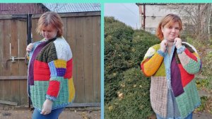 АРХИВ.  Мастер класс/ Домашний кардиган "Калейдоскоп" в технике колор блок