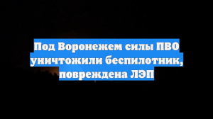Губернатор Гусев: обломки беспилотника повредили ЛЭП в пригороде Воронежа