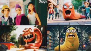 Молния Маккуин-червь против паучьего ужаса: эпическая битва в мире искажённых героев