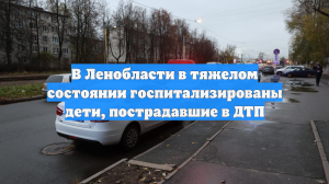 В Ленобласти в тяжелом состоянии госпитализированы дети, пострадавшие в ДТП