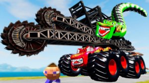 ЭПИЧЕСКОЕ ПОБЕГ ОТ ГОЛОДНОГО МОНСТРА С КРАНОМ В BEAMNG DRIVE