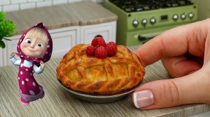 Медовый Пирог по Мотивам Мультфильма Маша и Медведь! 😍 Миниатюрный Медовый Пирог 🥧 Мини Кухня