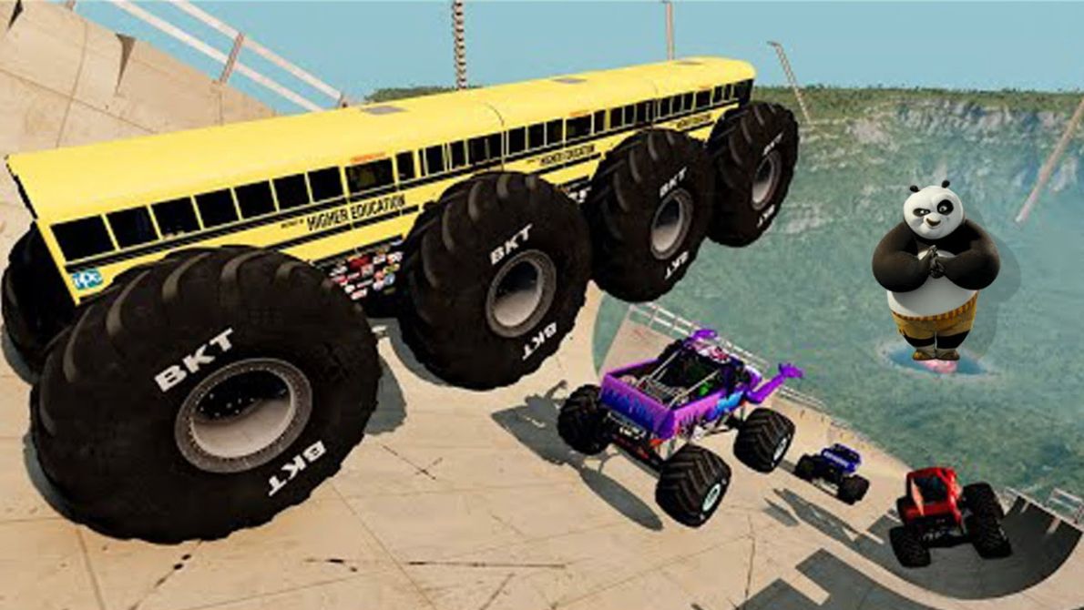 МУЛЬТИКИ ПРО МАШИНКИ Эпические прыжки и столкновения на скоростном монстр-траке Beamng Drive #15