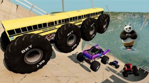 МУЛЬТИКИ ПРО МАШИНКИ Эпические прыжки и столкновения на скоростном монстр-траке Beamng Drive #15