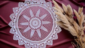 Большая круглая ажурная салфетка крючком. Часть 1