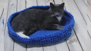 ЛЕЖАНКА ДЛЯ КОТИКОВ КРЮЧКОМ __ КРАТЕНЬКО