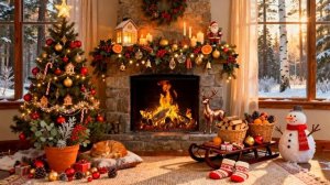 Нежное Пианино и Камин. Приятное настроение для новогоднего утра.