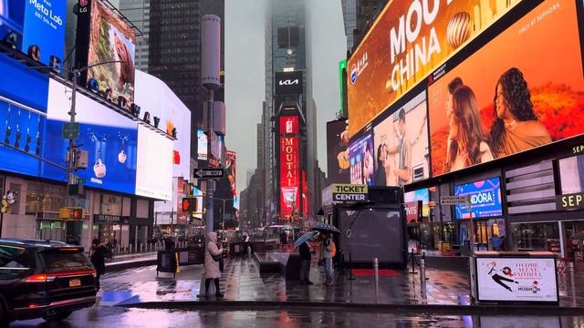 Чудесная Праздничная/Дождливая прогулка, по центру МАНХЭТТЕНА! смотреть онлайн