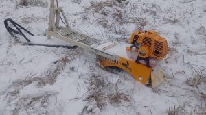 Самодельный легкий бензиновый снегосамокат