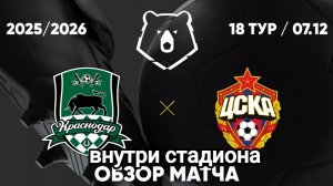Краснодар-ЦСКА обзор матча внутри стадиона 18 тур РПЛ Мир Чемпионат России 07.12.2025