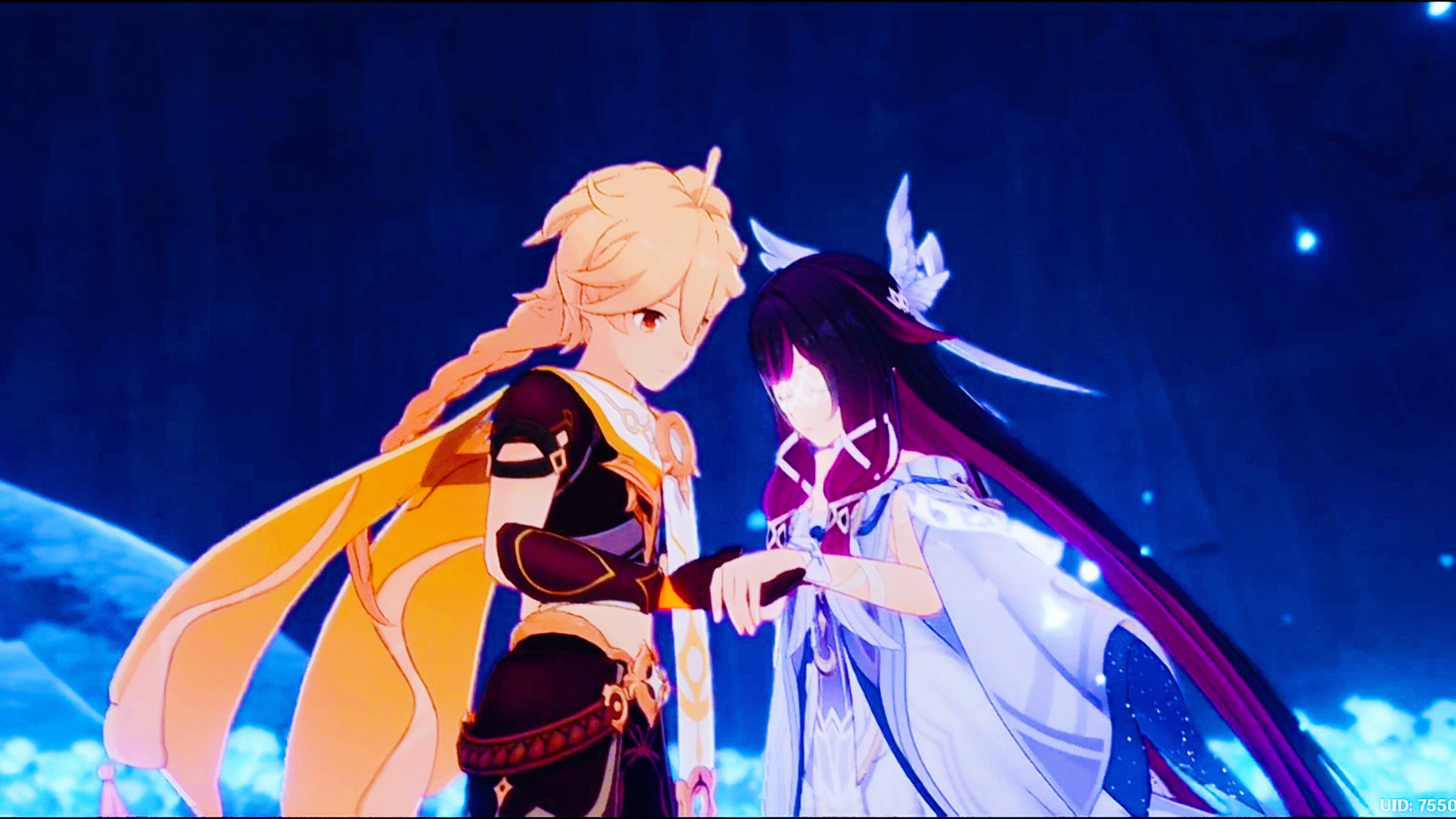 Кат-Сцена Коломбина новая девушка путешественника Genshinimpact 6.2