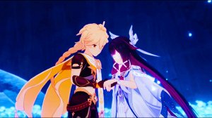 Кат-Сцена Коломбина новая девушка путешественника Genshinimpact 6.2