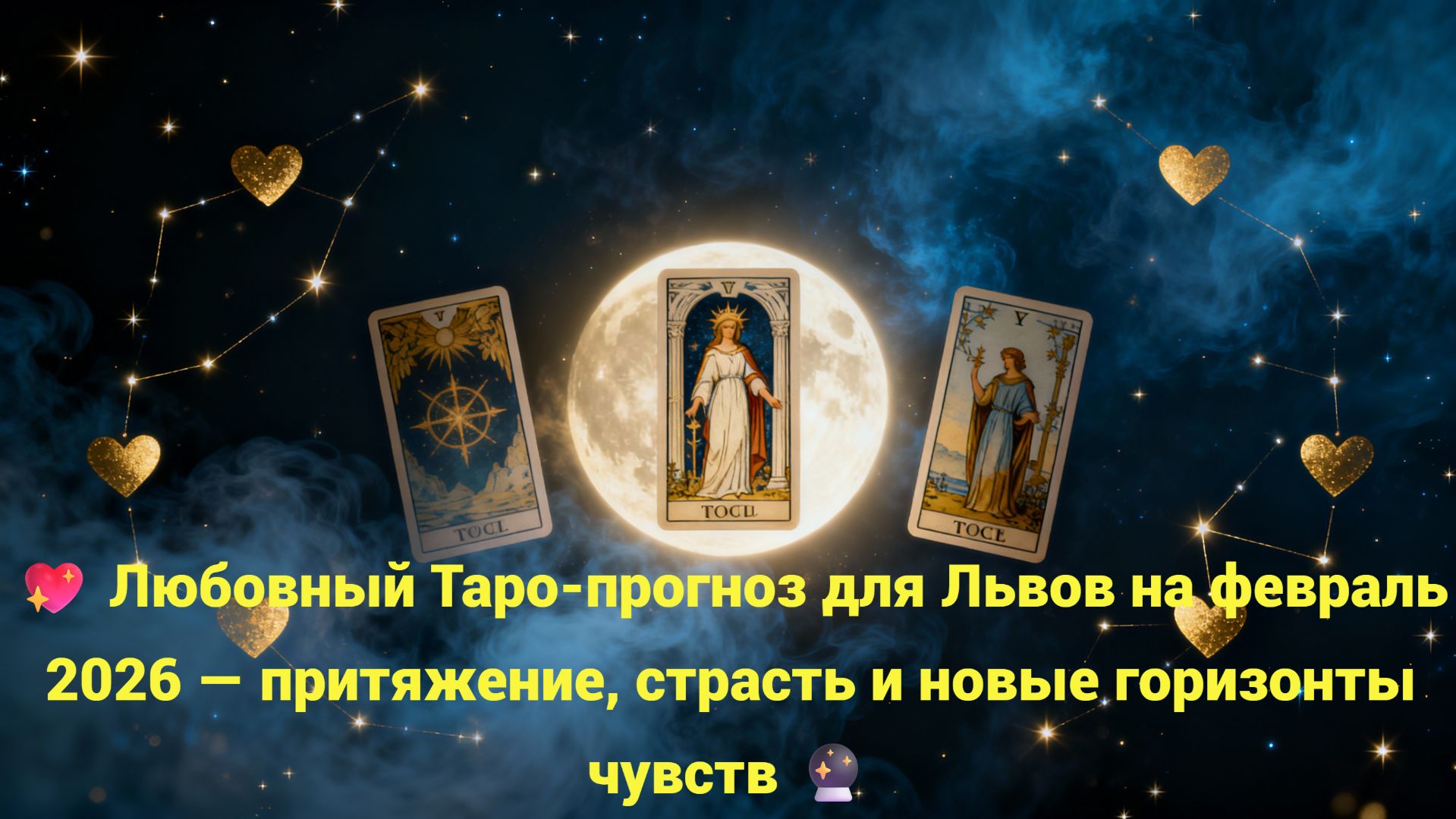 💖 Любовный Таро-прогноз для Львов на февраль 2026 — притяжение, страсть и новые горизонты чувств 🔮 смотреть онлайн