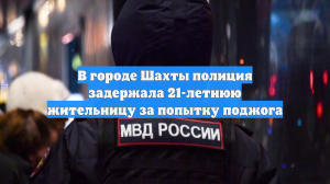 В городе Шахты полиция задержала 21-летнюю жительницу за попытку поджога