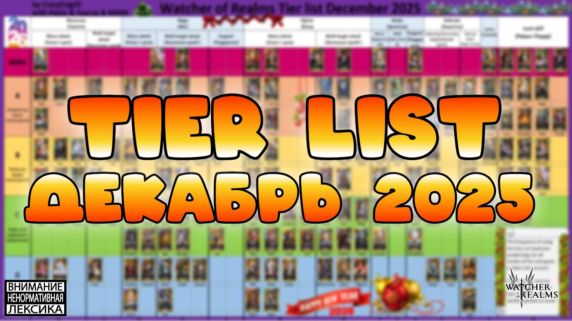 🔴 Tier List December 2025 || Watcher of Realms || 18+ смотреть онлайн