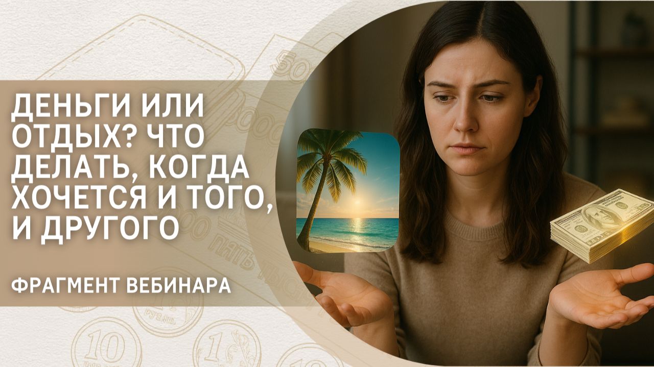 Деньги или отдых? Что делать, когда хочется и того, и другого. Фрагмент вебинара