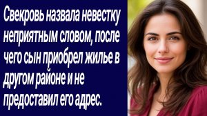 Истории со Смыслом/Свекровь назвала невестку неприятным словом.../Жизненные истории/Аудиорассказ