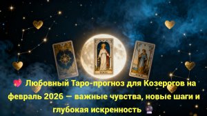 💖 Любовный Таро-прогноз для Козерогов на февраль 2026 — важные чувства, новые шаги