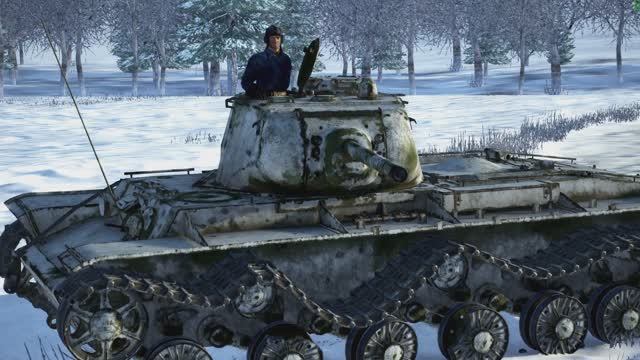 Танк КВ-1 защищает от захвата оборонительной точки (Ил2 Штурмовик)