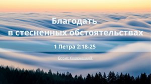 «Благодать в стесненных обстоятельствах»  | 1 Петра 2:18-25 | Борис Кашенецкий