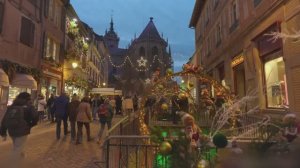 🇫🇷 Рождественский рынок Кольмара 🎄сказочная вечерняя прогулка рождественские ярмарки Франция 2025