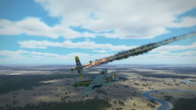 Миг 3 вступил в бой с bf-109 на низких высотах (Ил-2 Штурмовик)