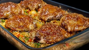 Проще простого! КУРИЦА с РИСОМ в духовке. Рассыпчатый рис, сочная курица, вкуснота необыкновенная.