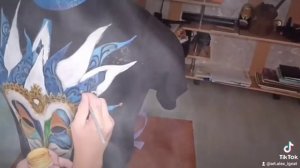 Продолжение росписи на одежде своими руками ,крутая маска